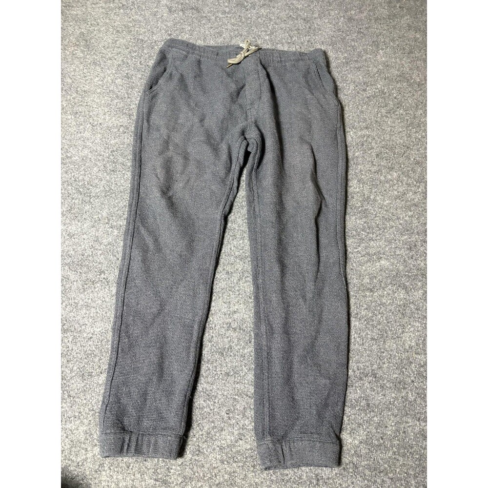 Taylor Stitch Sweatpants Mens L Blue Waffle Jogger Elastic Waist Organic Cotton